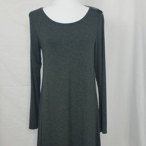NWT! POPYOUNG Long Sleeve Gray T-Shirt Dress